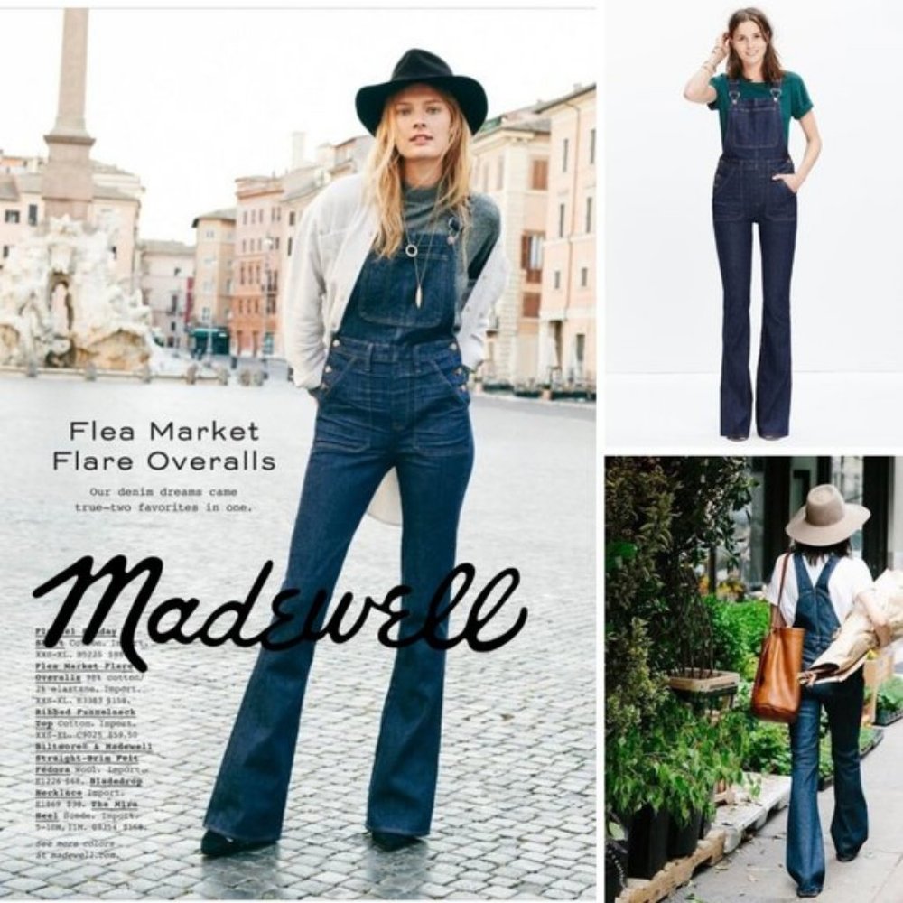 COPY - Madewell Flea Market Flares Overalls